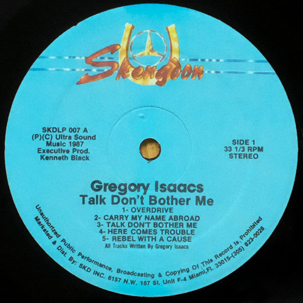 Gregory Isaacs : Talk Don't Bother Me (LP, Album, Gat)