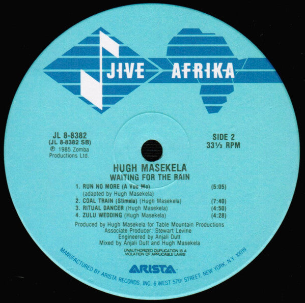 Hugh Masekela : Waiting For The Rain (LP, Album, Ind)