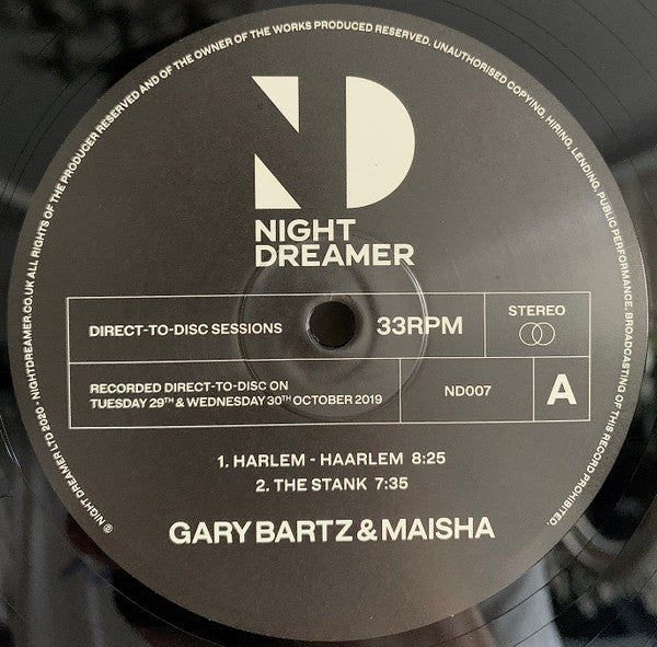 Gary Bartz And Maisha (3) : Night Dreamer Direct-to-Disc Sessions (LP, Album, 180)