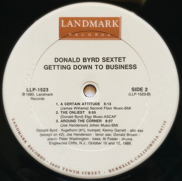 Donald Byrd Sextet Featuring Joe Henderson : Getting Down To Business (LP, Album)