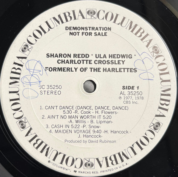 Sharon Redd • Ula Hedwig • Charlotte Crossley : Formerly Of The Harlettes (LP, Album, Promo)