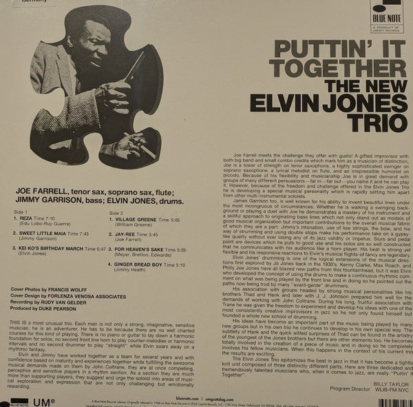The New Elvin Jones Trio : Puttin' It Together (LP, Album, RE)