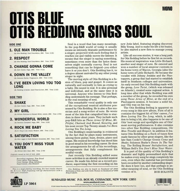 Otis Redding : Otis Blue / Otis Redding Sings Soul (LP, Album, Mono, RE, 180)