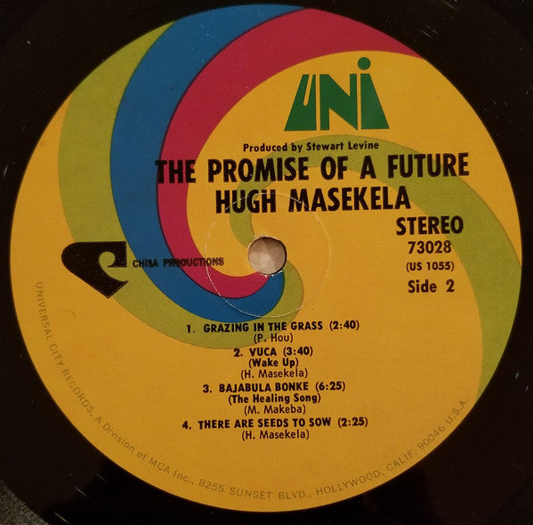 Hugh Masekela : The Promise Of A Future (LP, Album, Pin)
