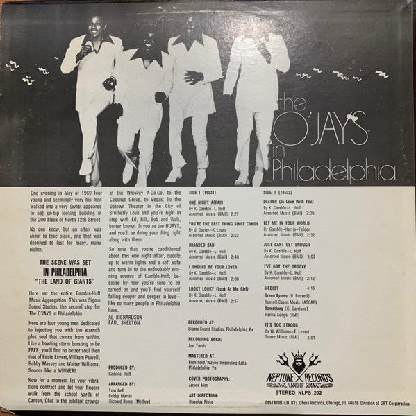 The O'Jays : The O'Jays In Philadelphia (LP, Album, Pit)