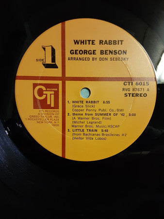 George Benson : White Rabbit (LP, Album, San)