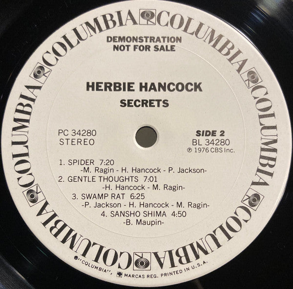 Herbie Hancock : Secrets (LP, Album, Promo, Pit)