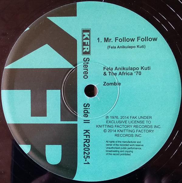 Fela Kuti And Africa 70 : Zombie (LP, Album, RE)