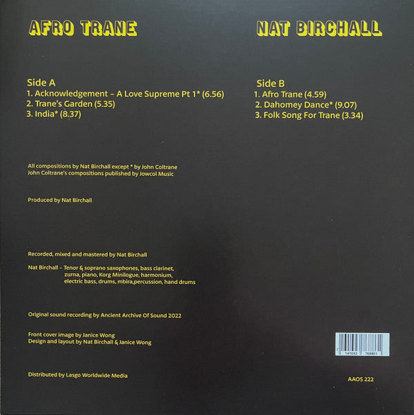 Nat Birchall : Afro Trane (LP, Album, Ltd)