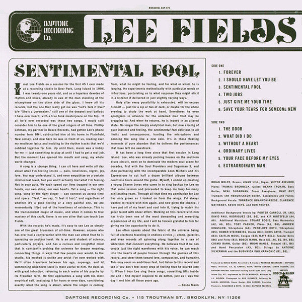Lee Fields : Sentimental Fool (LP, Album, Mono)