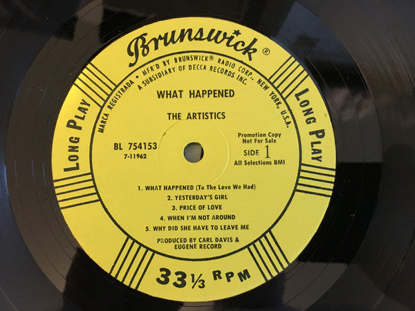 The Artistics : What Happened (LP, Album, Promo)