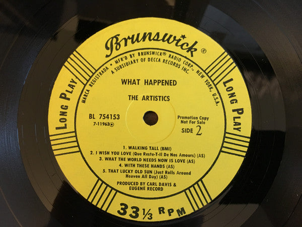 The Artistics : What Happened (LP, Album, Promo)