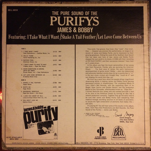 James & Bobby Purify : The Pure Sound Of The Purifys - James & Bobby (LP, Album, Bes)
