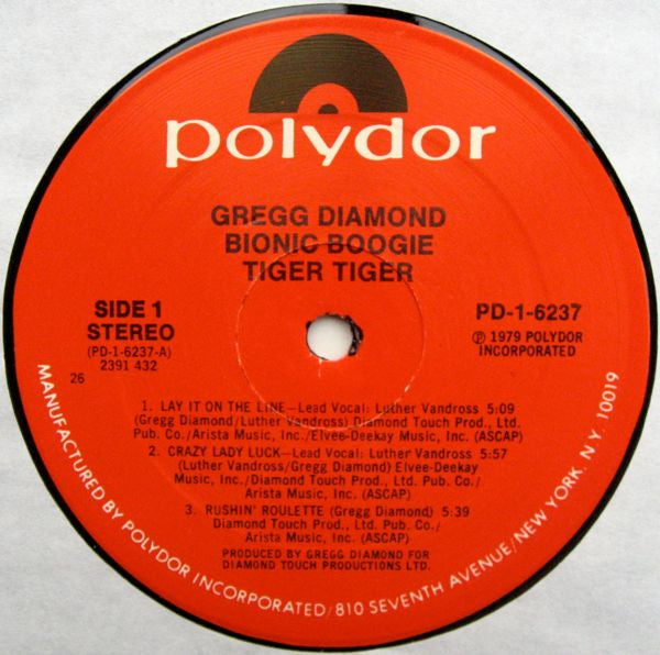 Gregg Diamond, Bionic Boogie : Tiger Tiger (LP, Album, 26)