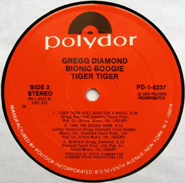 Gregg Diamond, Bionic Boogie : Tiger Tiger (LP, Album, 26)