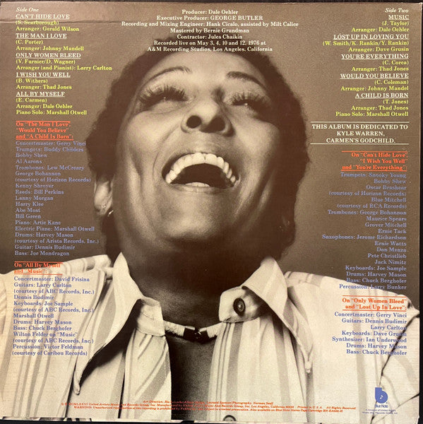 Carmen McRae : Can't Hide Love (LP, Album)
