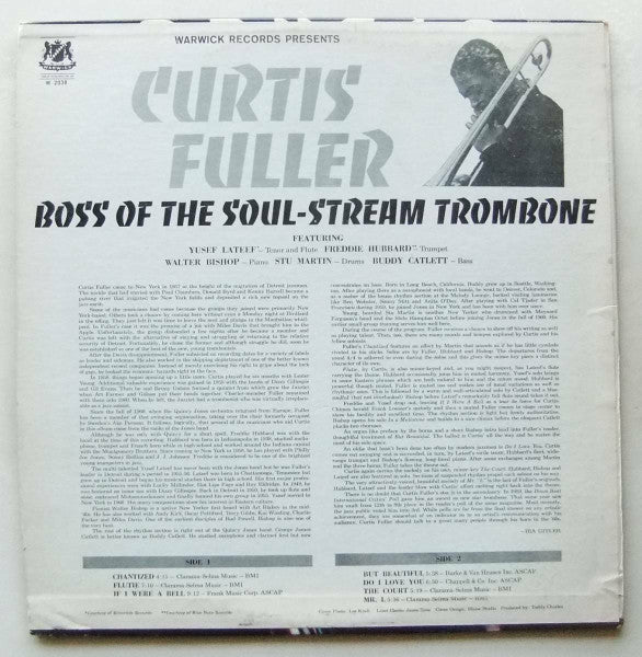 Curtis Fuller : Boss Of The Soul-Stream Trombone (LP, Album, Mono)