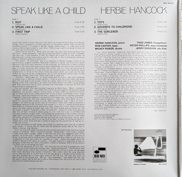 Herbie Hancock : Speak Like A Child (LP, Album, RE, 180)
