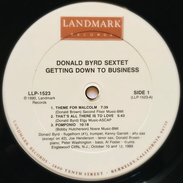 Donald Byrd Sextet Featuring Joe Henderson : Getting Down To Business (LP, Album)
