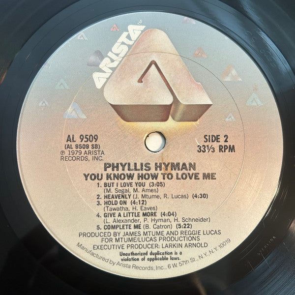 Phyllis Hyman : You Know How To Love Me (LP)