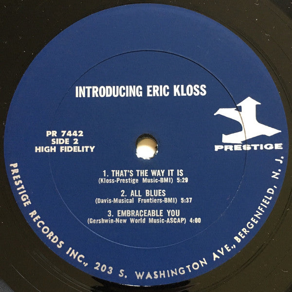 Eric Kloss With Don Patterson : Introducing Eric Kloss (LP, Album, Mono)