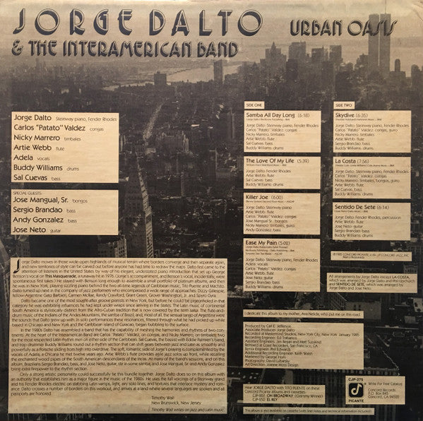 Jorge Dalto & The Interamerican Band : Urban Oasis (LP, Album)