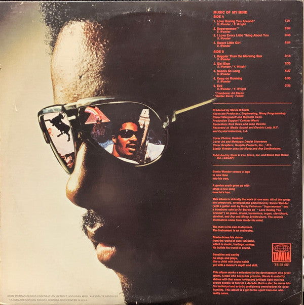 Stevie Wonder : Music Of My Mind (LP, Album, RE, Gat)
