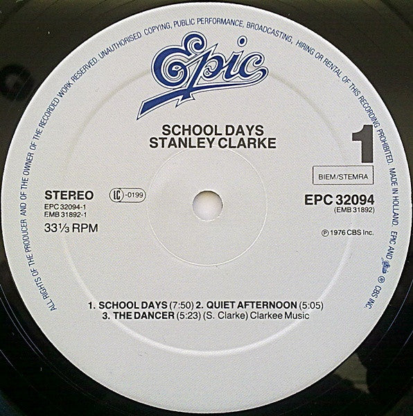 Stanley Clarke : School Days (LP, Album, RE)