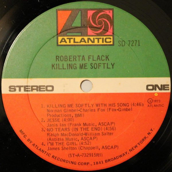 Roberta Flack : Killing Me Softly (LP, Album, RI )