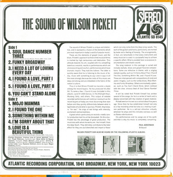 Wilson Pickett : The Sound Of Wilson Pickett (LP, Album, Ind)